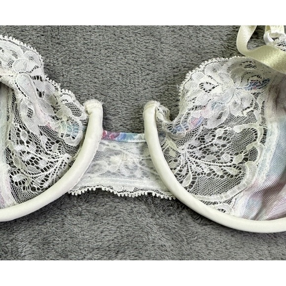 Christian Dior Bra Women's 36A Vintage Balconette Style 4710 Floral lace USA - Picture 4 of 12